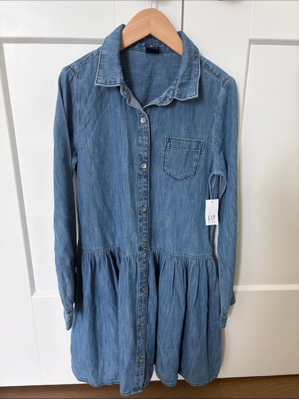 GAP Blue Denim Button-Down Shirtdress